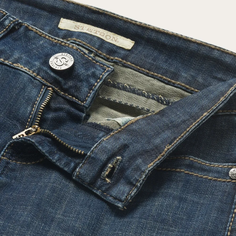 Stetson 818 Bootcut Jean With "S" Back Pocket Blue Best