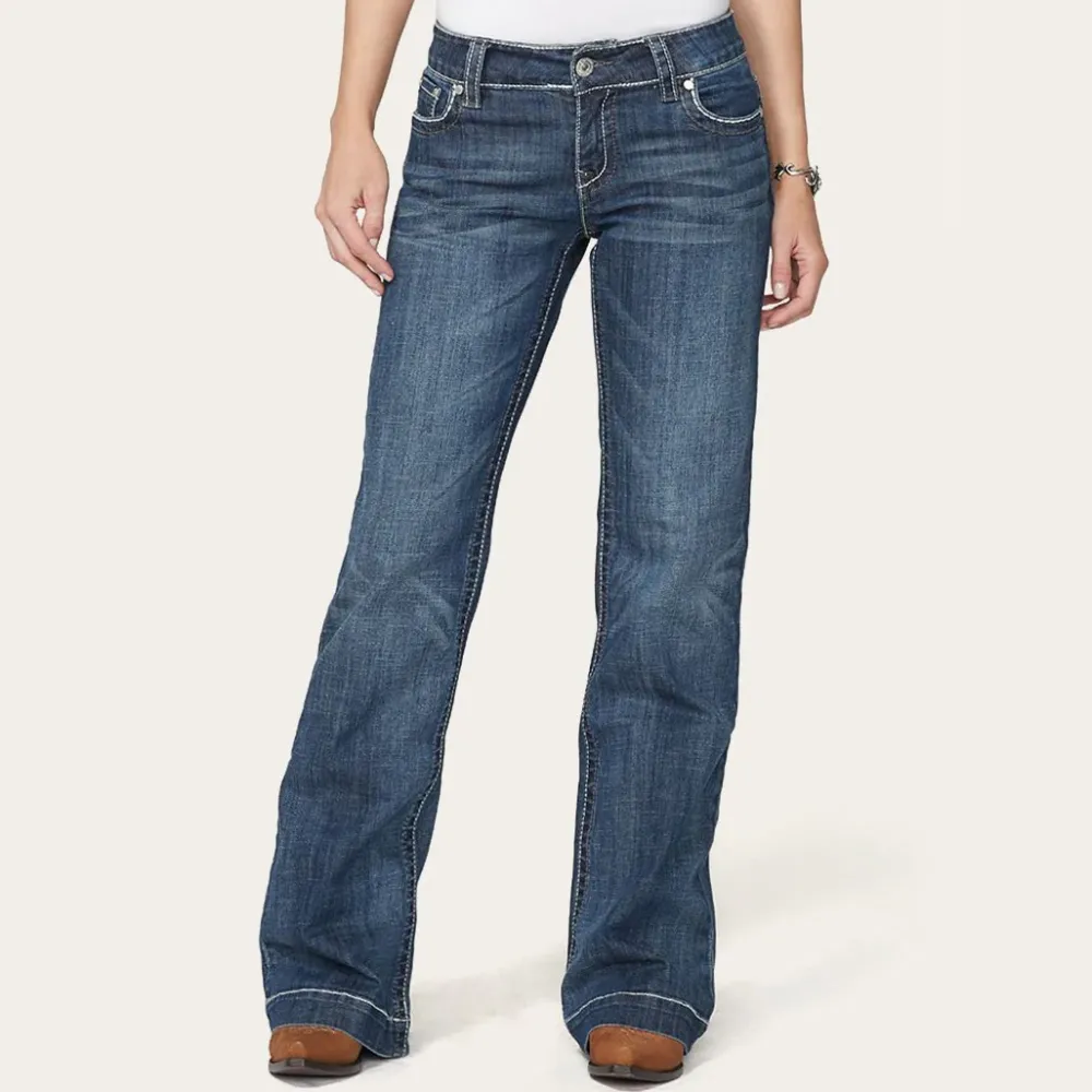 Stetson 214 City Trouser Jeans With Chevron Back Pocket Blue Sale
