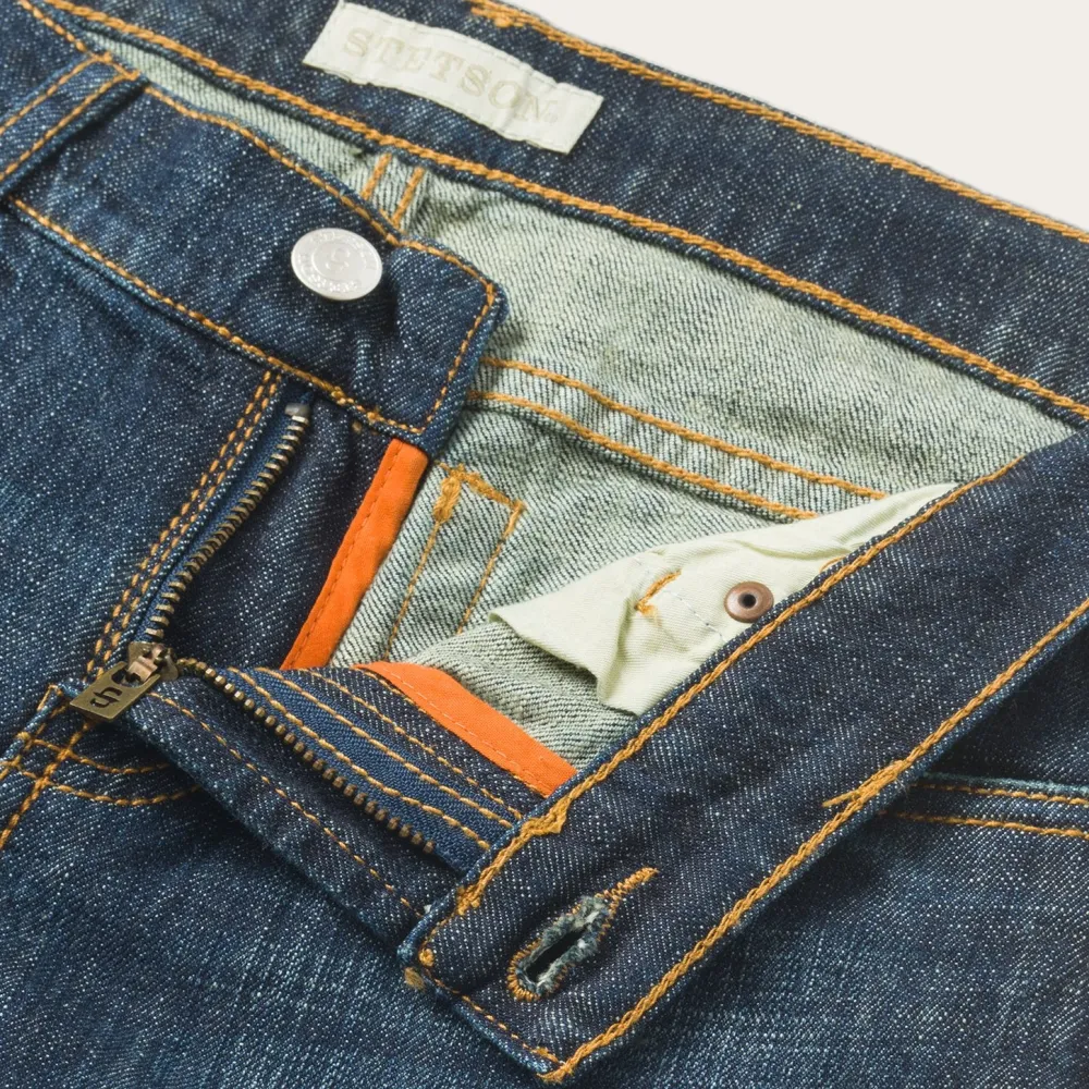 Stetson 816 Classic Boot Cut Jeans In Dark Wash Blue Clearance