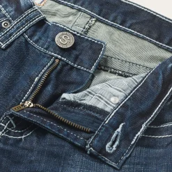 Stetson 1014 Fit Destructed Medium Wash Jeans Blue Discount