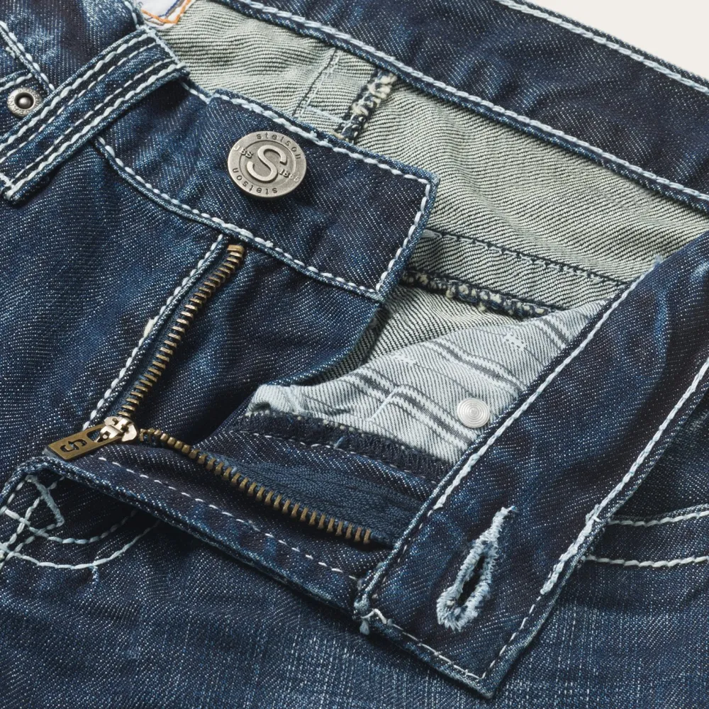 Stetson 1014 Fit Destructed Medium Wash Jeans Blue Discount