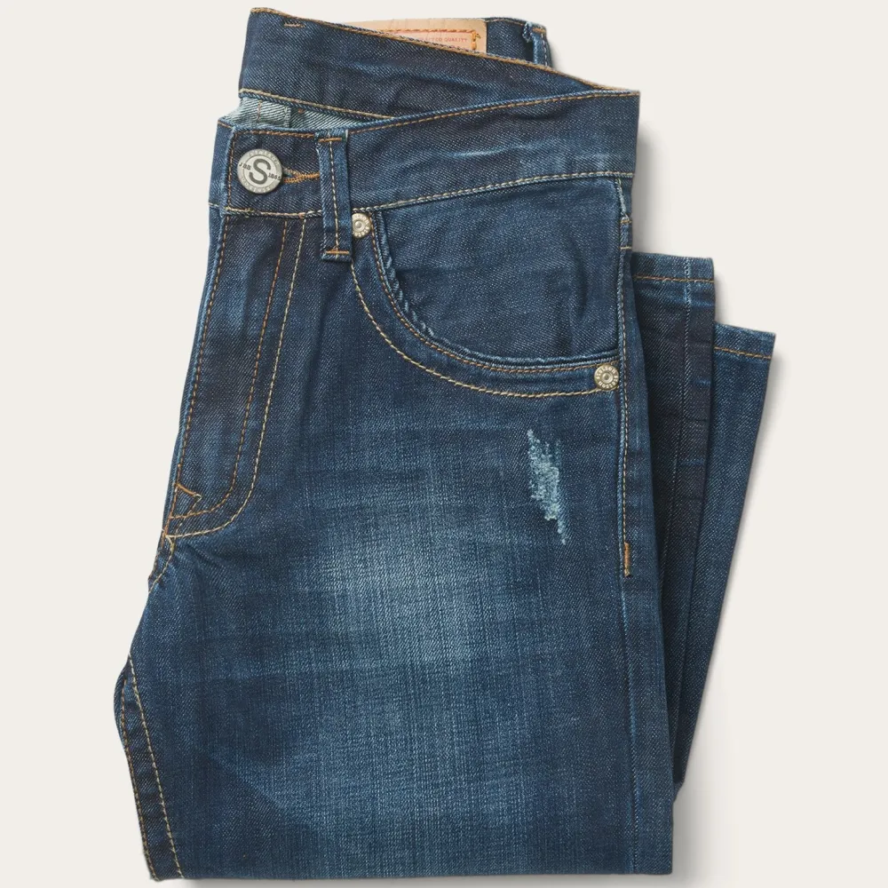 Stetson 1312 Fit Jeans With Back Pocket Detail Blue New