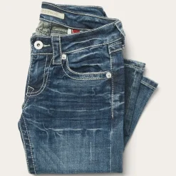 Stetson 816 Fit Jeans With White "S" Back Pocket Blue