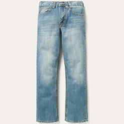 Stetson 1520 Fit Light Wash Jeans With Tacking Blue Best
