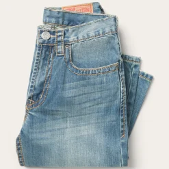 Stetson 1520 Fit Light Wash Jeans With Tacking Blue Best