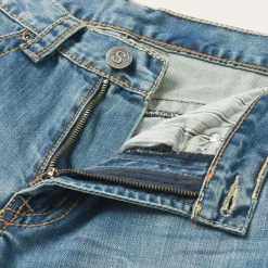 Stetson 1520 Fit Light Wash Jeans With Tacking Blue Best