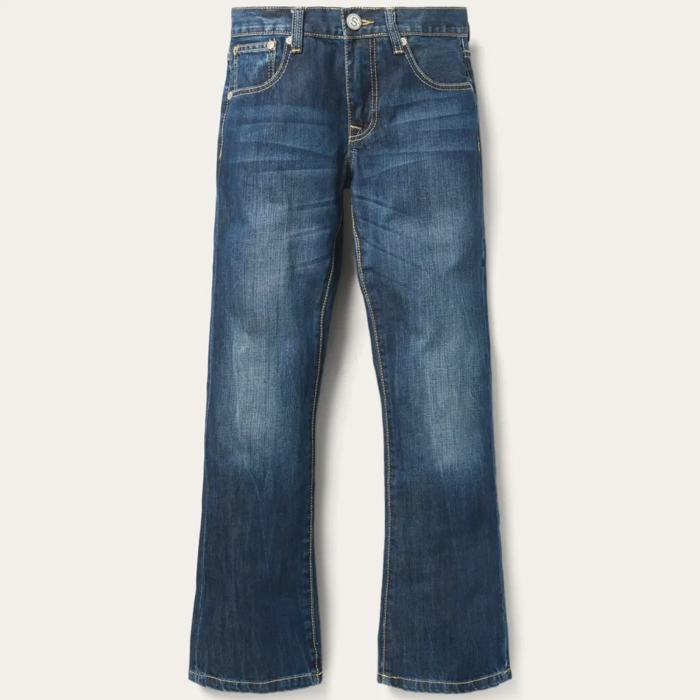 Stetson 1014 Fit Semi-Destructed Wash Jeans Blue Online