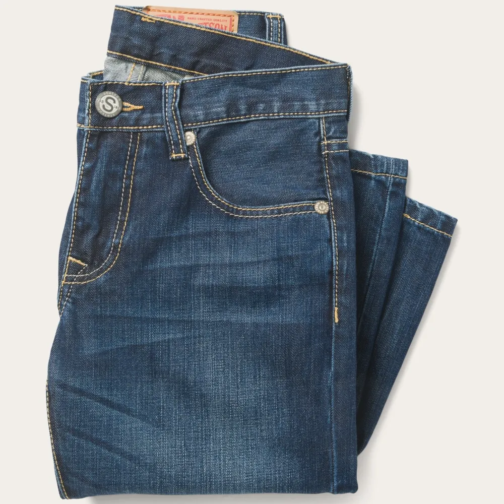 Stetson 1014 Fit Semi-Destructed Wash Jeans Blue Online