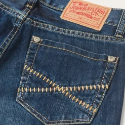 Stetson 1014 Fit Semi-Destructed Wash Jeans Blue Online
