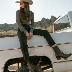Stetson 915 High Rise Straight Fit Crop Jeans Black Best