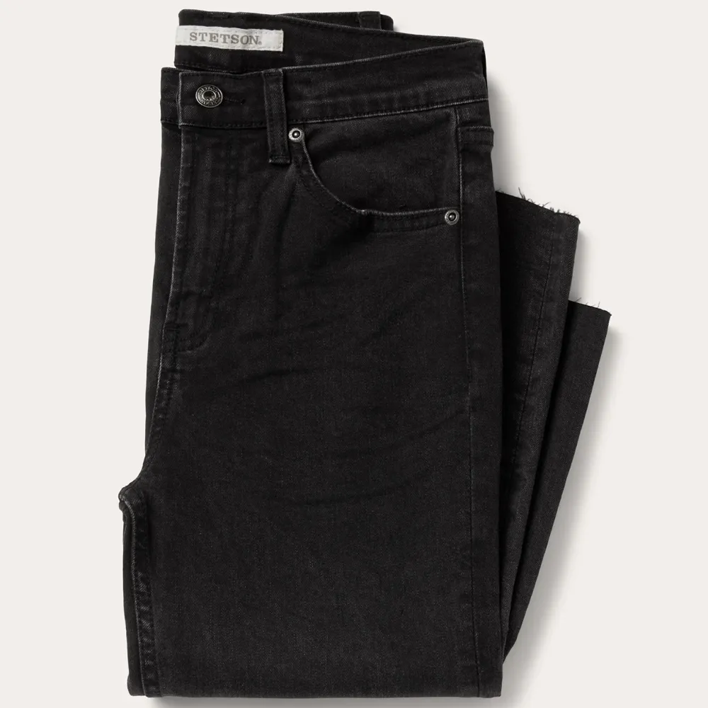 Stetson 915 High Rise Straight Fit Crop Jeans Black Best