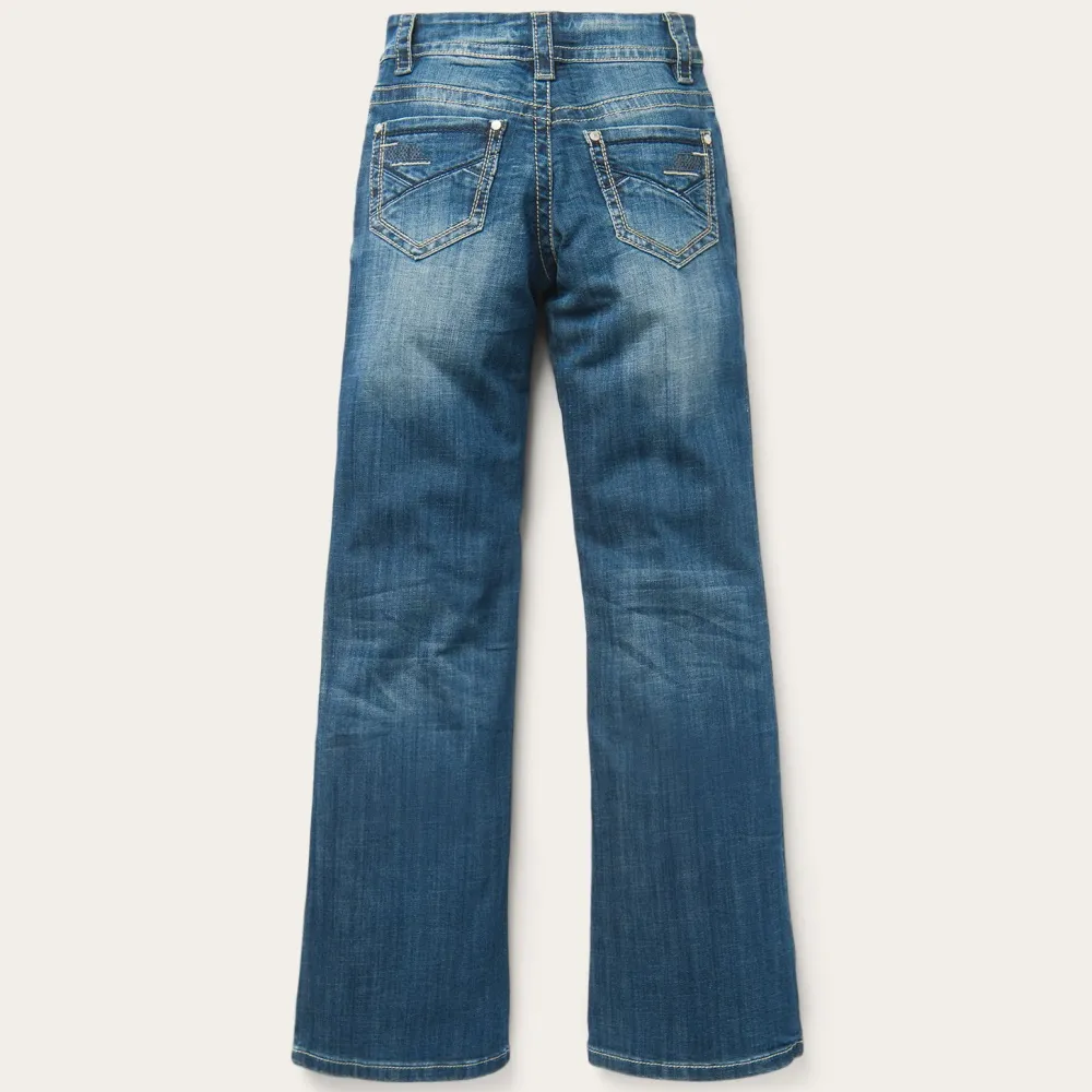 Stetson 214 Trouser Fit Jean With Deco Back Pocket Blue Clearance