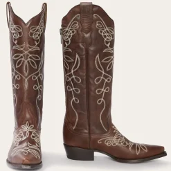 Stetson Adeline Burnished Back Zip Cowboy Boot Brown Online