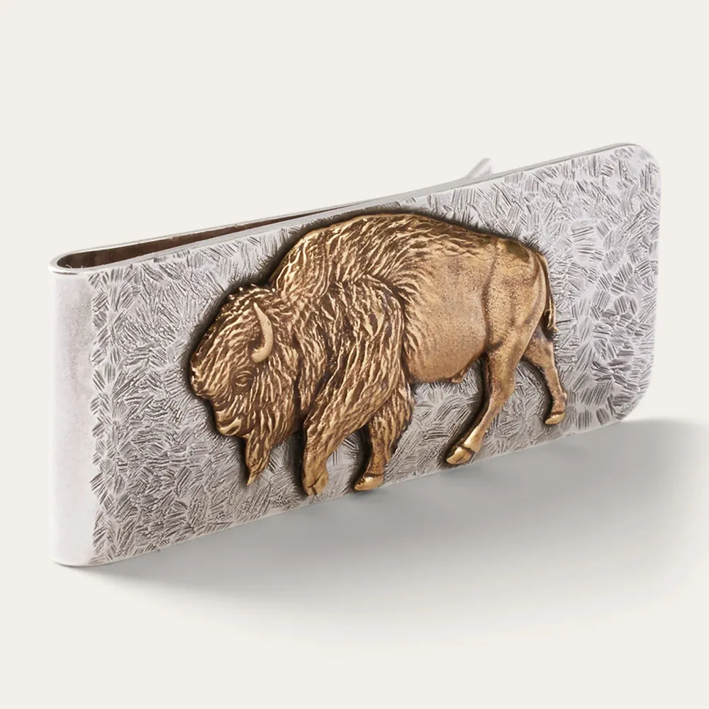 Stetson American Buffalo Money Clip Sterling Silver/Brass