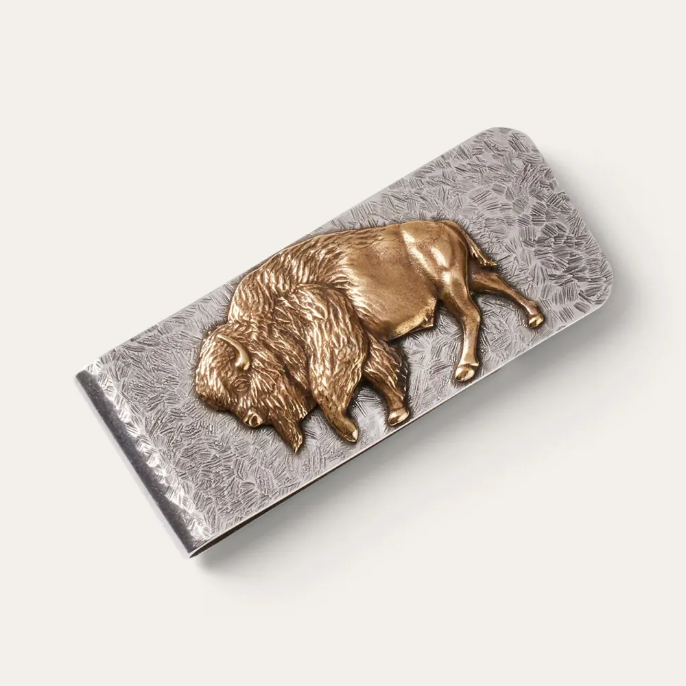 Stetson American Buffalo Money Clip Sterling Silver/Brass