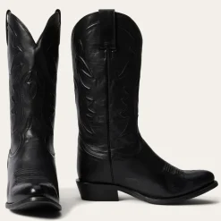 Stetson Ames Corded Burnished Leather Boot Black Clearance