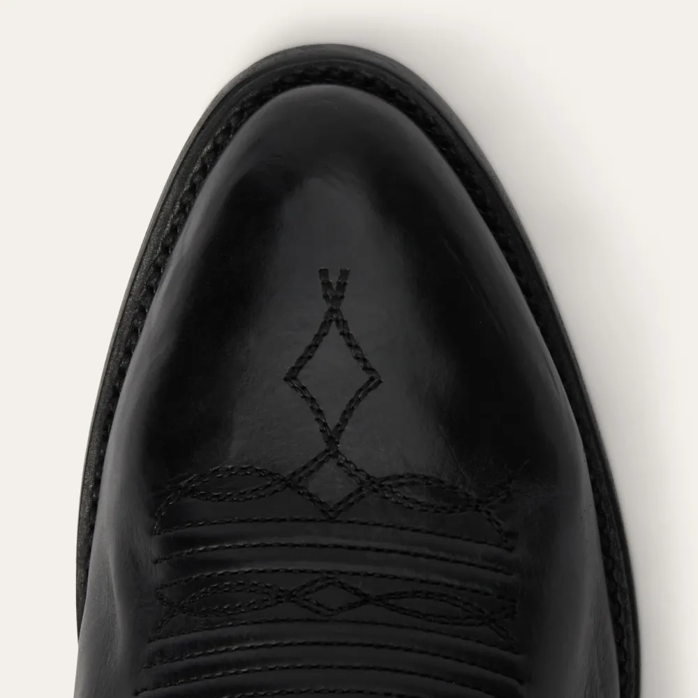 Stetson Ames Corded Burnished Leather Boot Black Clearance