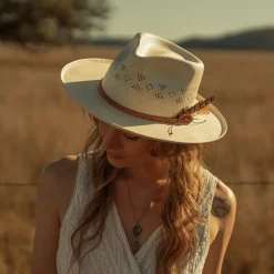 Stetson Andromeda Vented Straw Fedora Natural Hot