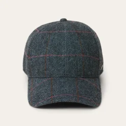 Stetson Baseball Cap Wool Blue Herringbone Outlet