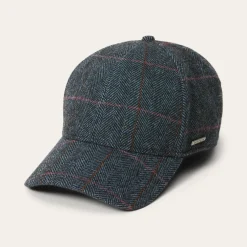 Stetson Baseball Cap Wool Blue Herringbone Outlet
