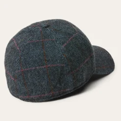 Stetson Baseball Cap Wool Blue Herringbone Clearance