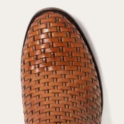 Stetson Basketweave Side Zip Ankle Boot Brown Hot