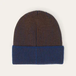 Stetson Beanie Merino Wool Brown/Blue Outlet