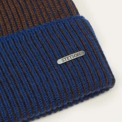Stetson Beanie Merino Wool Brown/Blue Best