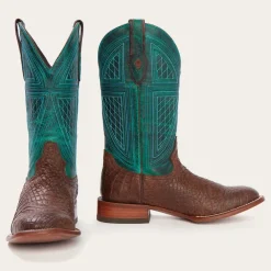 Stetson Big Horn Tobacco Alligator Cowboy Boot Brown Outlet