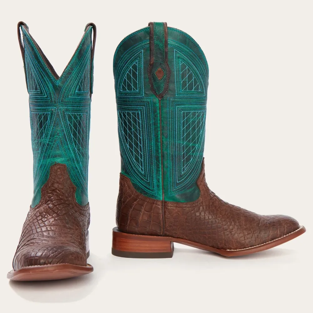 Stetson Big Horn Tobacco Alligator Cowboy Boot Brown Outlet