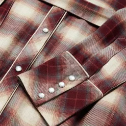 Stetson Black Cherry Plaid Shirt Dress Red