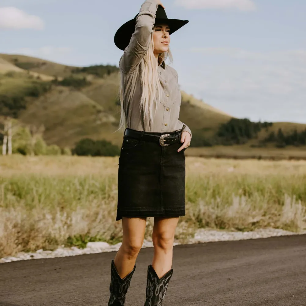 Stetson Denim 5-Pocket Skirt Black Outlet