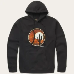 Stetson Desert Scene Fleece Knit Hooded Sweatshirt Black Sale