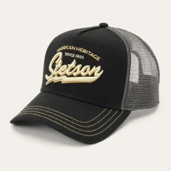 Stetson Embroidered 1865 Trucker Cap Black New