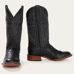Stetson Falls Alligator Cowboy Boot Black