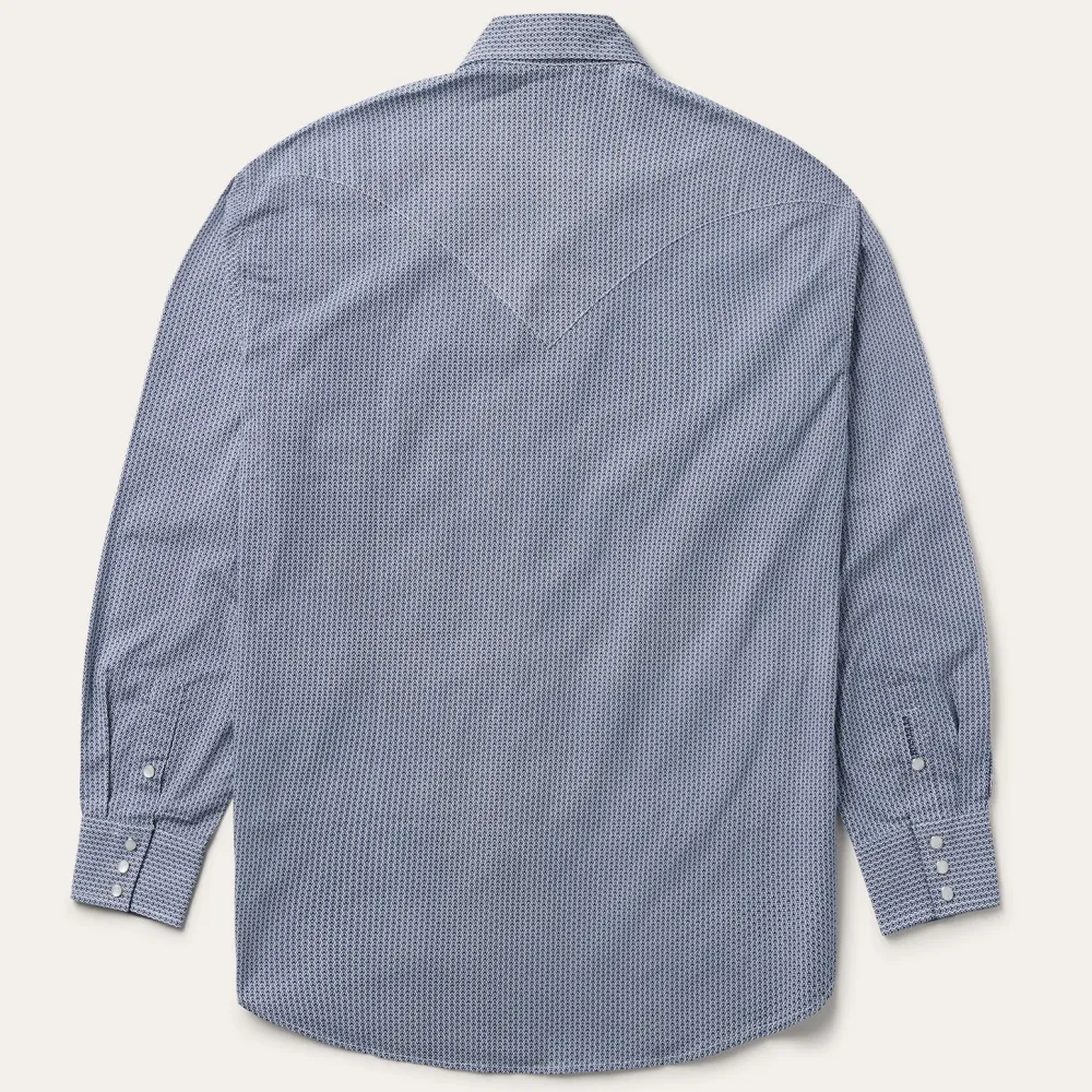 Stetson Deco Geo Print Western Shirt Blue Outlet