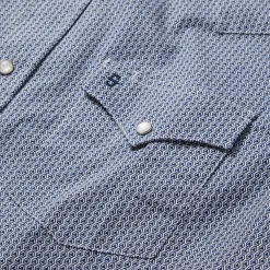Stetson Deco Geo Print Western Shirt Blue New