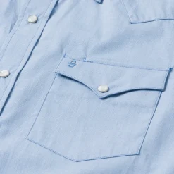 Stetson End On End Solid Shirt Blue Hot