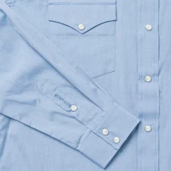 Stetson End On End Solid Shirt Blue Hot
