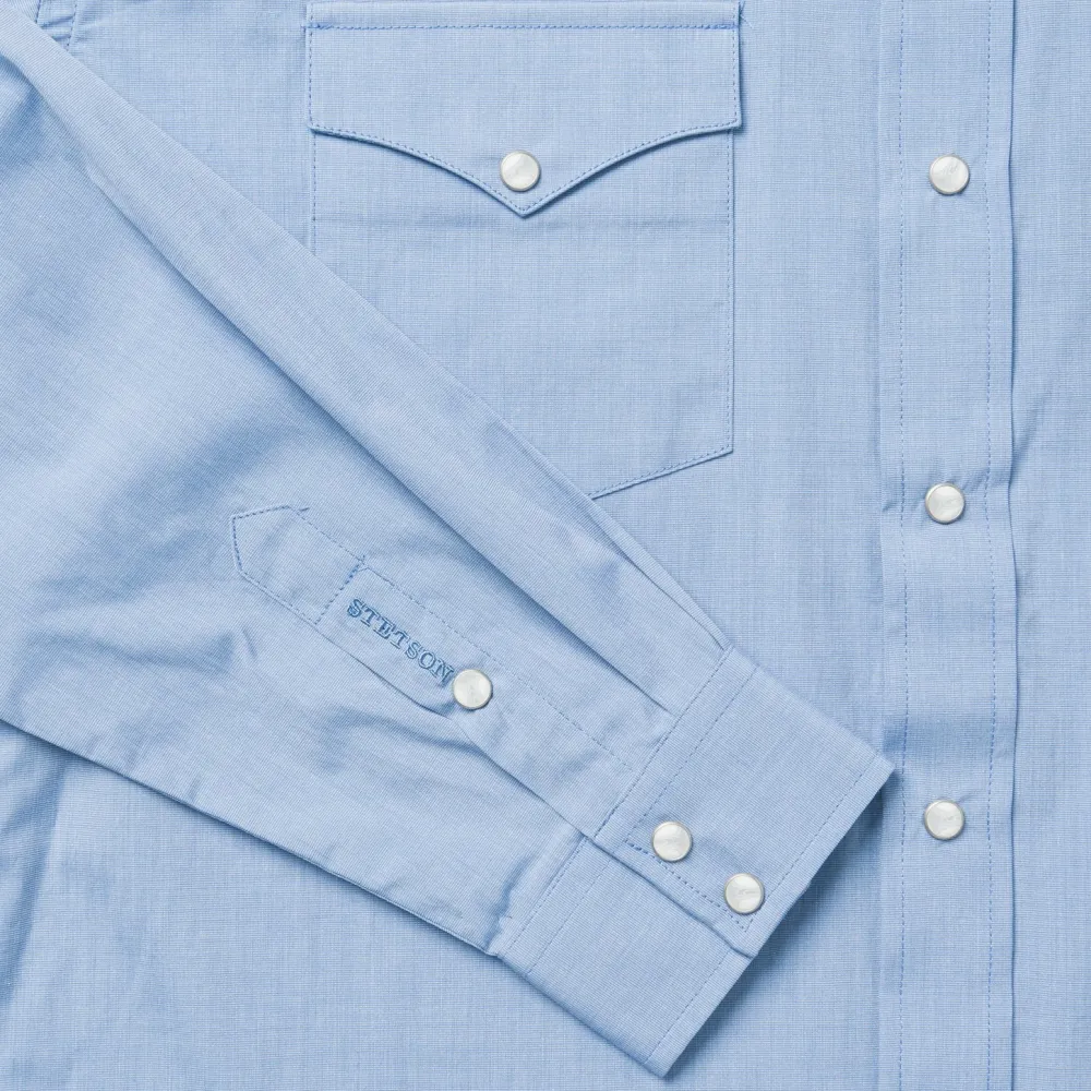 Stetson End On End Solid Shirt Blue Hot