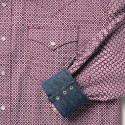 Stetson Four Point Geo Print Western Shirt Blue Sale