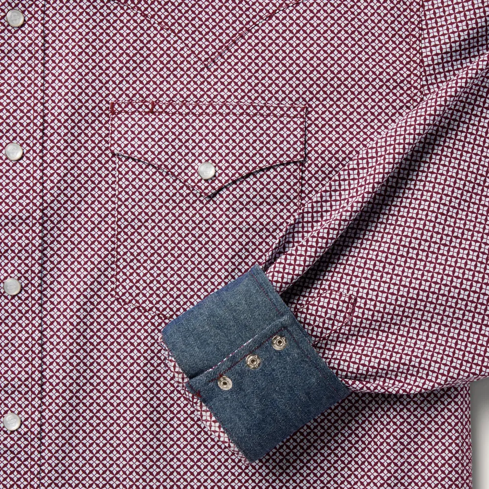 Stetson Four Point Geo Print Western Shirt Blue Sale