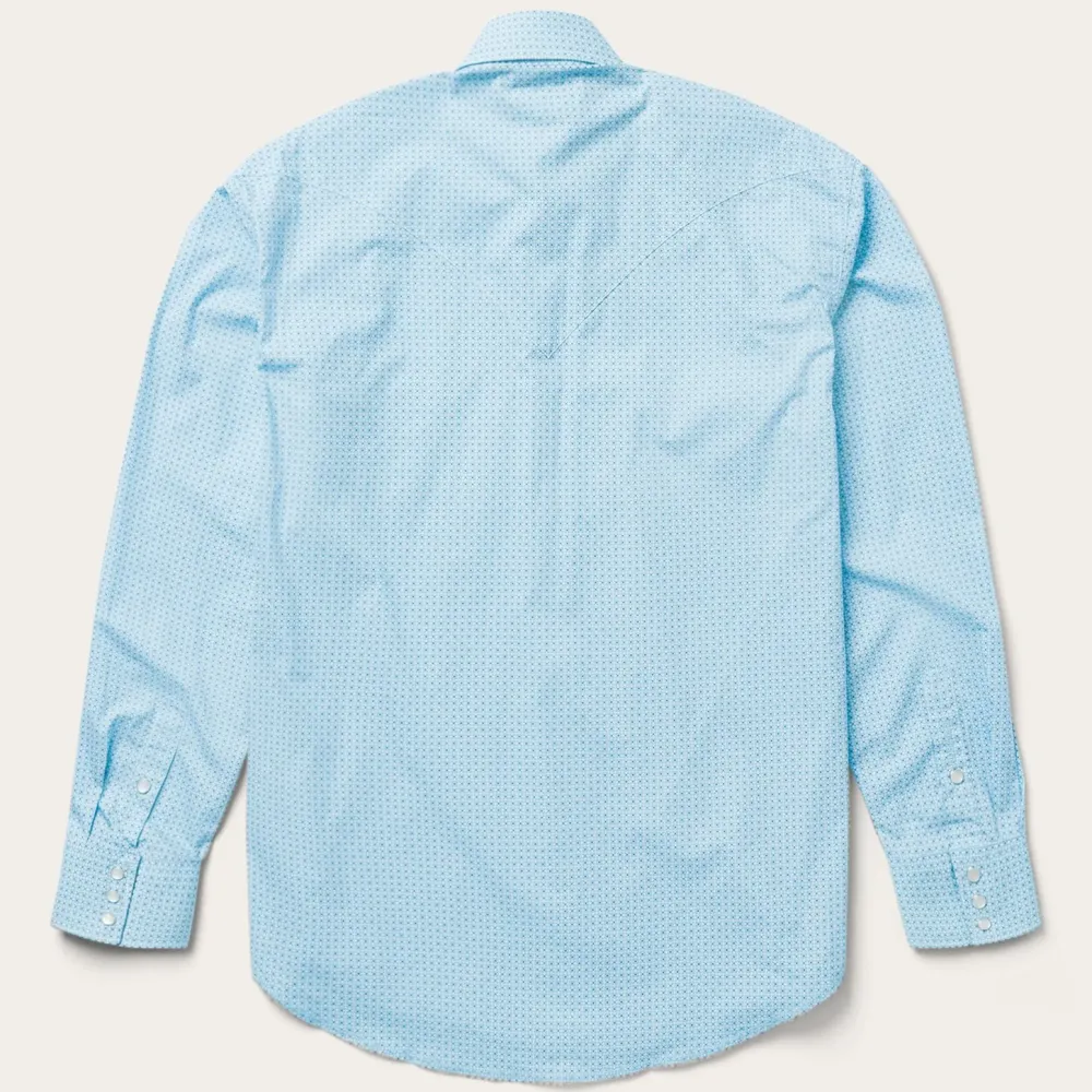 Stetson Lattice Print Western Shirt Blue Best