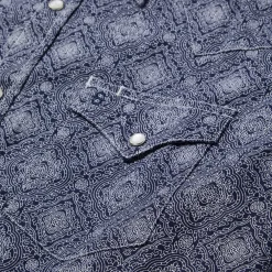 Stetson Medallion Print Western Shirt Blue Hot