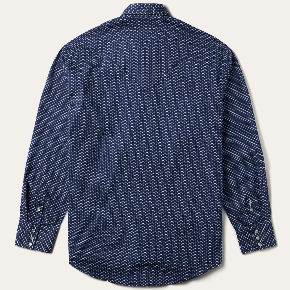 Stetson Polaris Geo Print Western Shirt Blue Hot