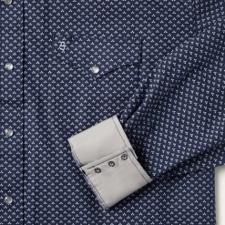 Stetson Polaris Geo Print Western Shirt Blue Hot