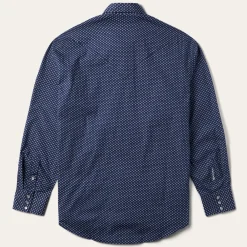 Stetson Polaris Geo Print Western Shirt Blue Clearance