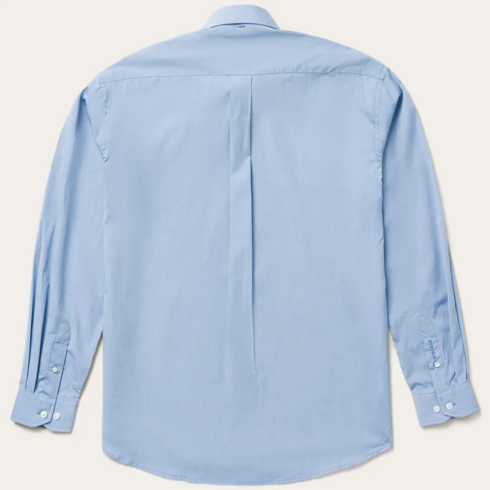 Stetson Solid One-Pocket Snap-Front Shirt Blue