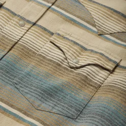 Stetson Stripe Flannel Western Shirt Blue Clearance