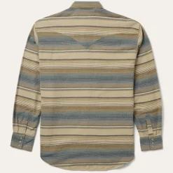 Stetson Stripe Flannel Western Shirt Blue New
